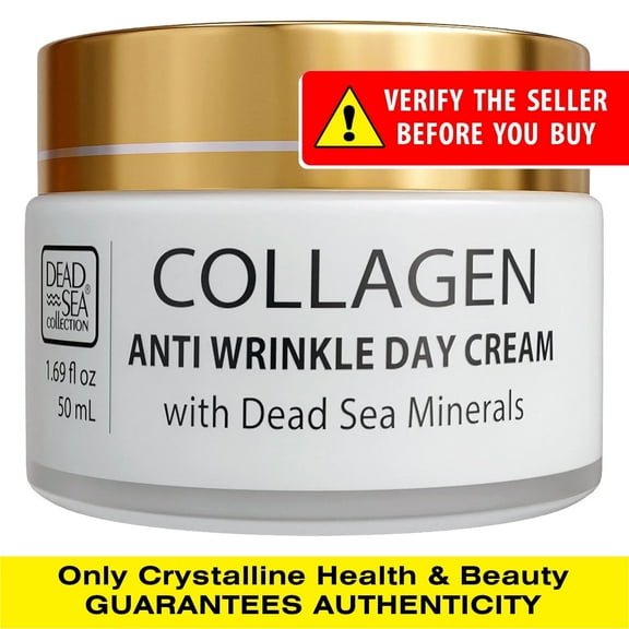 Dead Sea Collection Collagen Day Cream, Facial Moisturizer for All Skin Types, 1.69 oz