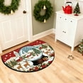 thumbnail image 5 of Mecorevxz Christmas Decorations,Half Round Doormat Non Slip Indoor Outdoor Entrance Semi Circle Area Rug Washable Half Moon Rug Front Floor Mat for Christmas Decor（B）, 5 of 7