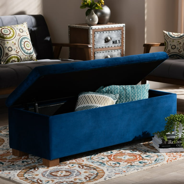 Baxton Studio Roanoke Modern and Contemporary Navy Blue Velvet