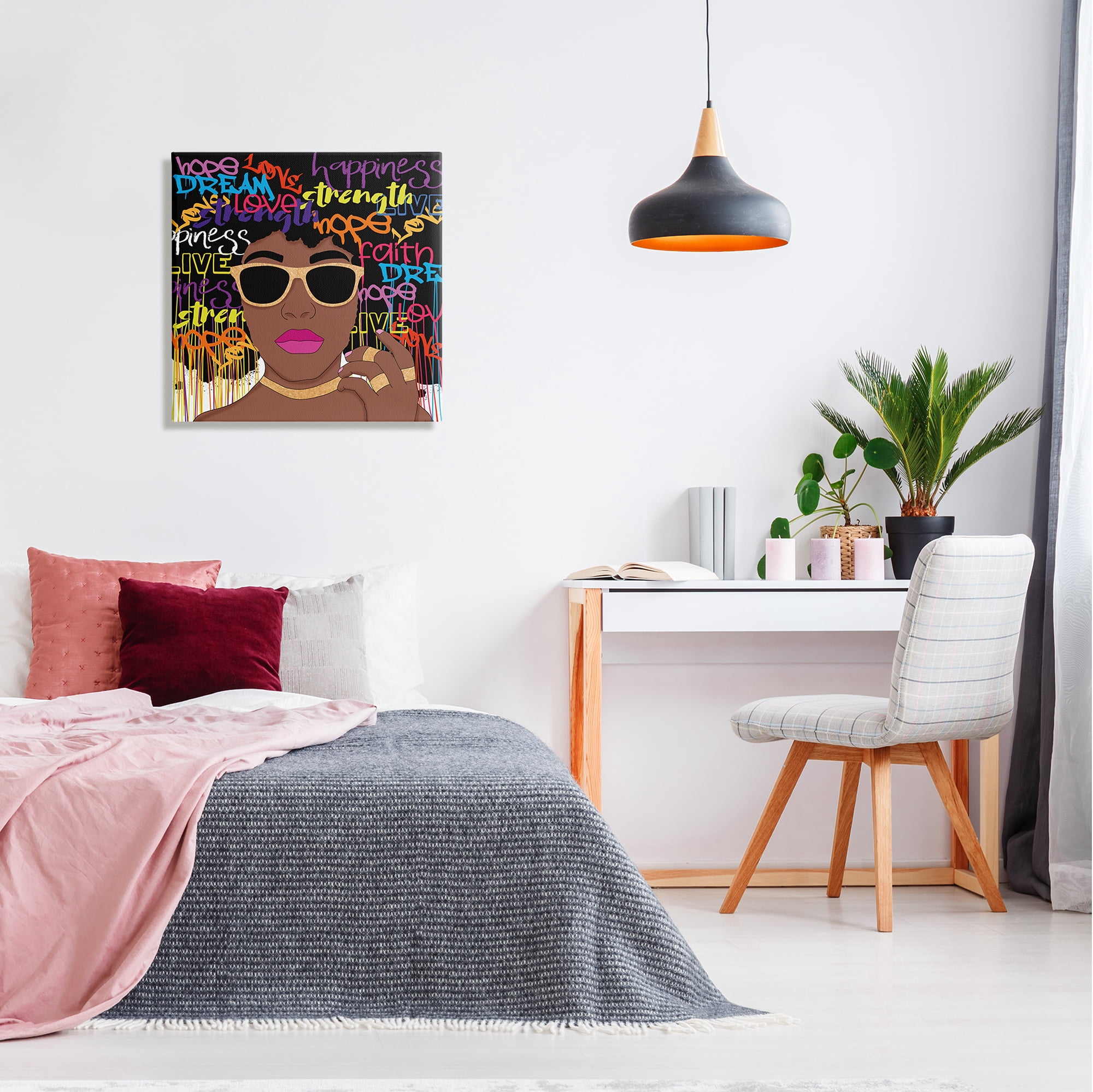 Stupell Industries Inspirational Modern Girl Typography Painting Gallery Wrapped Canvas Art Print Wall Art, 24 x 24