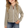 thumbnail image 4 of Cowsor Girls Bomber Jacket Coat Casual Stand Collar Zip Up Lightweight Fall Fashion Jackets Outfits with Pockets, 4 of 7