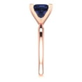 thumbnail image 3 of 2 ct Princess Cut Simulated Blue Sapphire Solitaire Engagement Ring for Women in 18K Rose Gold, 3 of 5