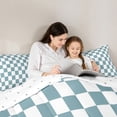 thumbnail image 5 of Castle Fairy Teens Geometric Plaid Full Size Comforter Sets 3-Piece,Minimalist Grid Bedding Comforter Set,Vintage Aesthetic Lightweight Bedding Sets,Ultra Soft Home Decor,Reversible, 5 of 8