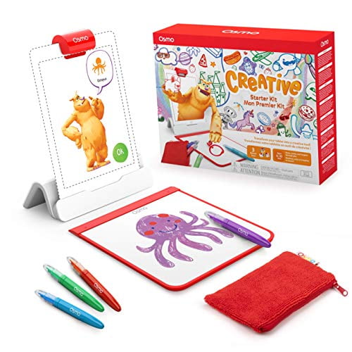 Osmo - Creative Starter Kit for iPad - 3 Educational Learning Games - Ages 5-10 - Drawing, Word Problems &amp; Early Physics - STEM Toy (Osmo Base Included)