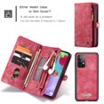thumbnail image 3 of Samsung Galaxy A72 Case, Dteck Heavy Duty Zipper Purse 2 in 1 Leather Folio Magnetic Wallet Credit Card Slot Shock Protection Removable Phone Cover for Samsung Galaxy A72, Red, 3 of 11