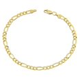thumbnail image 1 of 14K Yellow Gold Filled Solid Figaro Chain Bracelet, 4.0 mm, 8.5", 1 of 1