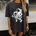 thumbnail image 4 of Pompotops Mode Femme Col Rond Vintage Manches Tombantes Imprimé Manches Courtes Hauts Blouse, 4 of 9