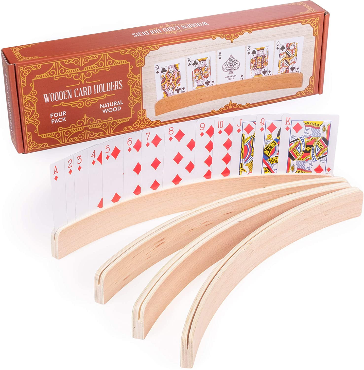 Details about   Playing Card Holder Wooden Seniors Card Game Holder Organizer Game Accessories 