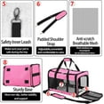 thumbnail image 4 of Soft Sided Cat/Dog Carrier,Collapsible Pets Travel Carriers for Pet/Puppy with Shoulder Strap & Removable Mat,Mesh Top Load Small Dogs/Cats Carry Bag Up to 25 Lbs（Pink,L）, 4 of 14