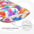 thumbnail image 5 of YFYANG Super Soft Rectangular Plush Cushion Cover (Without Pillow Insert), Colorful Feathers Pattern Comfort and Non-Pilling Hidden Zip Bedroom Sofa Pillowcases, 16"x24", 5 of 9