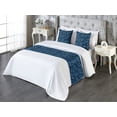 thumbnail image 3 of Floral Bed Runner Set, Watercolor Branches of Leaves Branches in Oceanic Colors Repetition, Decorative Bedding Scarf & 2 Pillow Shams for Hotels Homes, Queen, Teal Aqua and Night Blue, by Ambesonne, 3 of 3