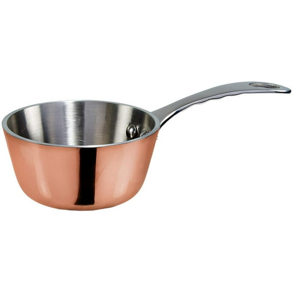 Winco DCSC-3C 5-Ounce Mini Saucier Pan 3" with Copper Exterior and Stainless Steel Interior - 1 Each
