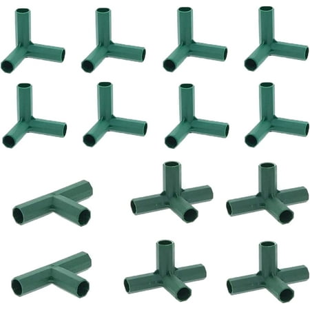 Set of 14pcs Greenhouse Frame Connectors 16MM PVC Fitting 3 Types Heavy ...