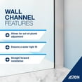 thumbnail image 4 of Aston SDR960F-SS-5727-10 72 x 57 x 0.38 in. Belmore GS Frameless Hinged Shower Door with Frosted Glass & Glass Shelves, Stainless Steel, 4 of 7