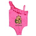 thumbnail image 1 of Girls Summer Swimsuit Model 9178 Cartoon Print Sleeveless Ruffle for 4-6 Years, 1 of 10