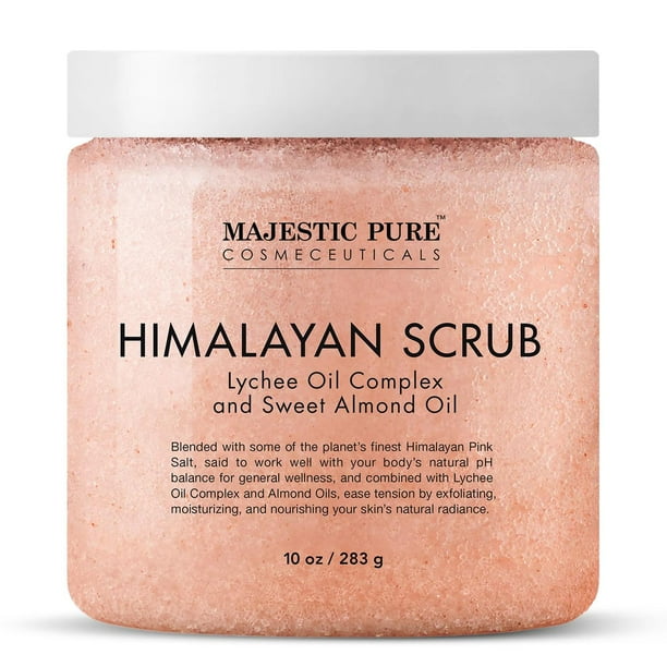 Exfoliante Corporal Majestic Pure Himalayan Sal Rosada con Aceite de Lichi para Hombre y Mujer