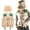 Beige, variant on shqvo Kids Costume Vest Hat With Pockets Dress Up Cargo Vest And Hat Set for Camping Fishing