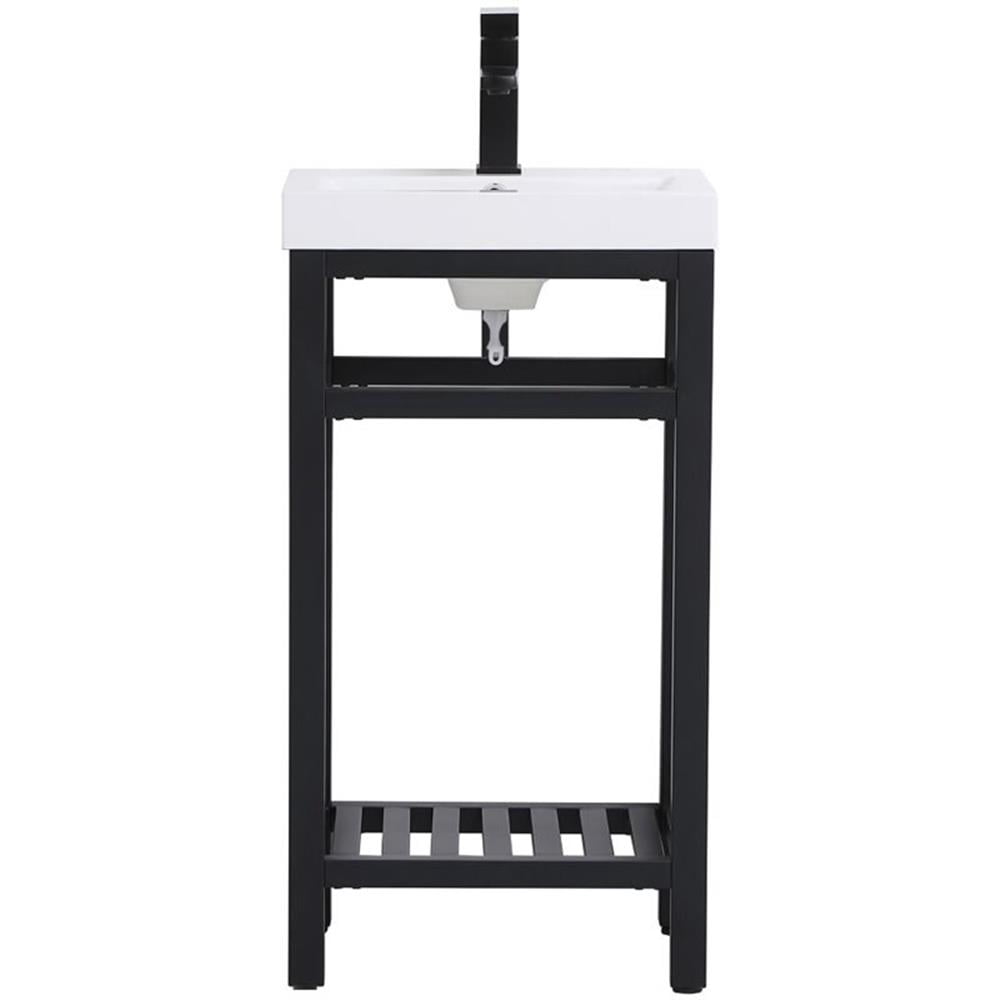 Elegant Lighting VF14018BK Raya 18" Specialty Cast Iron Console Bathroom Sink - Black