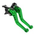 thumbnail image 1 of Palancas de freno y embrague cortas únicas para Kawasaki Z650 17-23, palanca de freno ajustable en 6 posiciones, aleación de aluminio, verde sólido, 1 par, 1 of 7