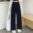 thumbnail image 4 of Hvot&aat Women's Y2K Fashion Pleated Pants Trousers Solid Color Lapel Suit Pants Business Casual Straight Leg Pants, 4 of 4