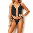 thumbnail image 2 of gakvbuo Bikini Sets For Women Two Piece Swimsuits Summer Beach Swim Bathing Suits Women's Solid Color Strapped Bodysuit Beach Casual able Bikinis Sets, 2 of 7