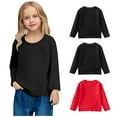 thumbnail image 3 of cfhntfmh 3 Pack Boys Girls Long Sleeve Shirts Cotton T-Shirts Teen Girls Long Sleeve Shirts Multipack Basic Soft Tees, 3 of 7