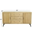 thumbnail image 4 of DecMode 59" x 31" Light Brown Wooden 2 Door and 3 Drawer Sideboard with Black Tapered Legs, 1-Piece, 4 of 13