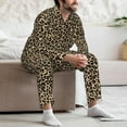 thumbnail image 6 of Bingfone Men's Pajama Set 2 Piece Loungewear PJs, Long Sleeve with Pajama Pants-Leopard Print-1, 6 of 7