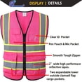 thumbnail image 3 of Chaleco de seguridad Ekksafety EK175 rosa 5 bolsillos ANSI Class 2, 3 of 6