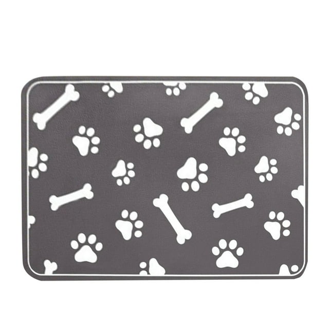 Hearth & Gear Pet Feeding Mat For Dogs And Cats Unique Diatomite Design With And Bone Patterns Absorbent Quick Drying For Living Room And Bedroom Use Floor Rug Cute Carpets for Bedrooms Soft Knit