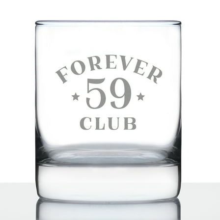 Bevvee Whiskey Rocks Glass 10.25 oz Forever 59 Gifts for Whiskey Enthusiasts Glassware & Drinkware