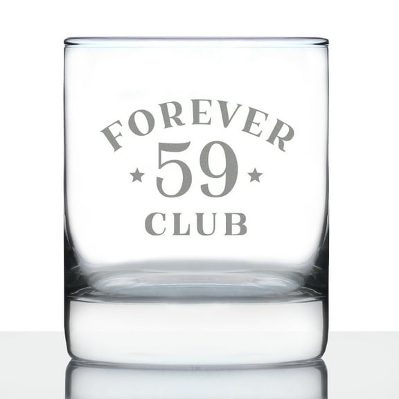 Bevvee Whiskey Rocks Glass 10.25 oz Forever 59 Gifts for Whiskey Enthusiasts Glassware & Drinkware