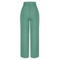 thumbnail image 3 of USNSM Women's Wide Leg Lounge Pants with Pockets Lightweight High Waisted Palazzo Adjustable Tie Knot Flowy Trousers Green S, 3 of 6