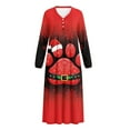 thumbnail image 5 of Tutolipy Christmas Nightgowns Dog Paw Snowflake Printed Sleep Dress for Women V Neck Loungewear Long Sleeve Night Dress for Home, 3XL, 5 of 7