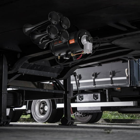 KFFKFF Train Horns Kit 4 Trumpet Air Horn Kit 120 psi Air Compressor 0.8 Gal Tank