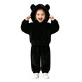 thumbnail image 5 of CAIVO Girls Solid Color Loungewear Fall Winter Hooded Cozy Pajama Sets Toddler Kids 2 Piece Long Sleeve Tops Pants, 5 of 5
