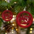 thumbnail image 7 of Beautynvta Christmas Tree Ornaments, Velvet Hollow Round Forest Deer Hanging Ornaments, 3.9'' Christmas Hanging Decor, Christmas Decorations, Xmas Gifts, Red, 7 of 7