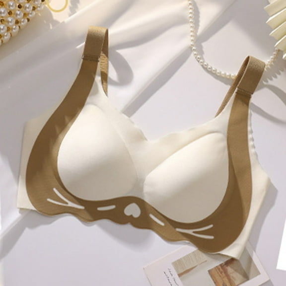 ALLLIST Women Sports Bras High Support Beige Padded Bralette Soft Color Block Sports Bras for Ladies Size M-2XL