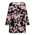thumbnail image 2 of Cherry Blossom Print Loose Dress Evening Dress Summer Dresses for Women Luxury Dress Long Sleeved Dress, 2 of 4