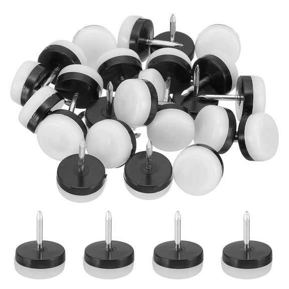 Uxcell Chair Slides Nail on Furniture Glides Chair Leg Floor Protectors for Wooden Furniture, Table Feet, Carpet and Hardwood White 0.8"
