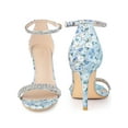 thumbnail image 5 of BLISSFUL STEP Rhines Straps Floral Print Ankle Strap Stiletto Heel Sandals for Women Blue 11, 5 of 6