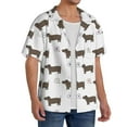 thumbnail image 2 of Uemuo Dachshund Dog Puppy Pattern Cotton Linen Short Sleeve Shirts,Casual Lightweight Button Down Shirts,Vacation Beach Summer Tops-3X-Large, 2 of 7