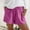 Hot Pink, variant on Women's Solid Color Linen Shorts Casual Elastic Waistband With Pockets Womens Jean Shorts for Summer Womens Linen Shorts Shiny Shorts for Women Cop Women Shorts Jumpsuit Shorts for Women Sequin Shorts