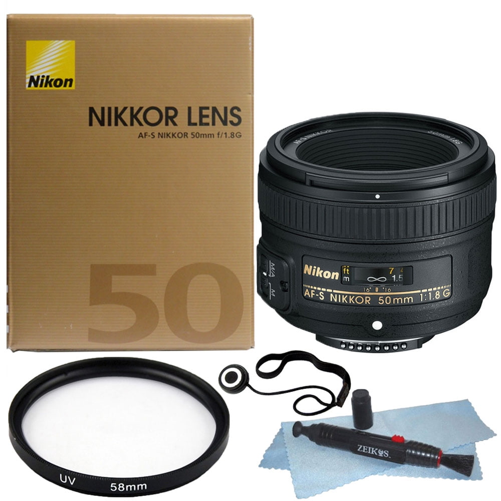 Nikon AF-S NIKKOR 50mm f/1.8G Lens + 58mm UV Filter +Accessory Kit