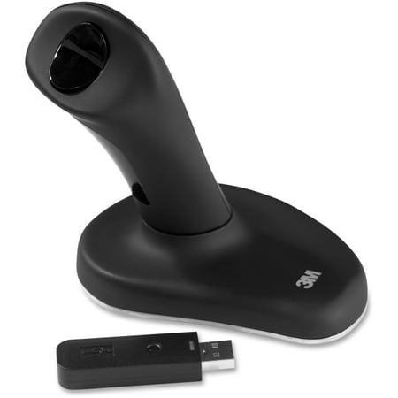 3M Ergonomic Mouse - Optical - Wireless - Black - USB - Computer - Right-handed