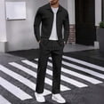 thumbnail image 2 of Men's 2 Piece Corduroy Shacket and Pants Outfits Long Sleeve Button Down Causal Fall Winter Work Jacket Tracksuit Overshirt Set, 2 of 5