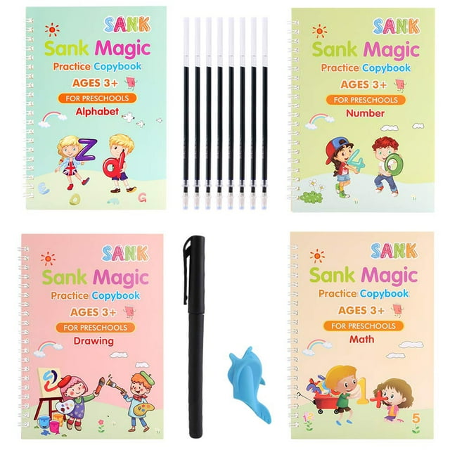 Sank Magic Practice Copybook Kindergarten for Kids - Reusable English Handwriting Book Set