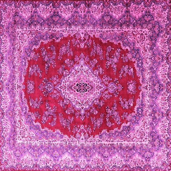 Ahgly Company Indoor Square Persian Pink Traditional Area Rugs, 8' Square