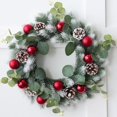 thumbnail image 1 of Couronne de Noël 1 Pce pour Porte d'Entrée, Nouvelle Couronne de Boules Rouges Pomme de Pin 2025, Décoration de Fenêtre d'Hôtel Suspendue, Accessoires d'Ambiance de Vacances pour Décorations de Fête, 1 of 6