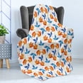 thumbnail image 4 of Flower Soft Flannel Fleece Throw Blanket, Pastel Blossom Leaf Summer Petals Flourishing Shabby Vibrant, Cozy Plush for Indoor and Outdoor Use, 50" x 60", Pale Orange Cobalt Blue, by Ambesonne, 4 of 5